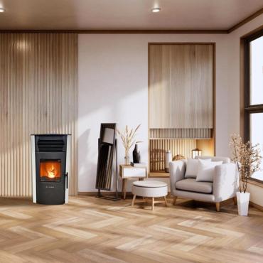 Poêle à granulés Strauss Pure 10kw V2 ED Blanc