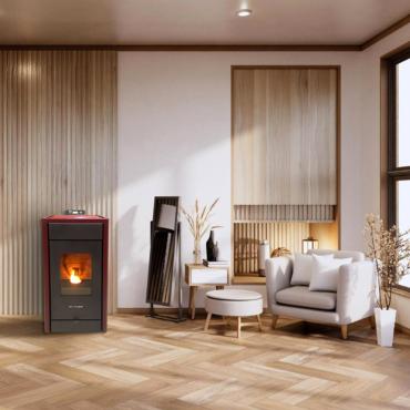 Poêle à granulés Strauss Classic 8.5kw Bordeaux
