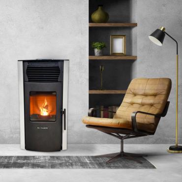 Poêle à granulés Strauss Pure 10kw V2 ED Blanc