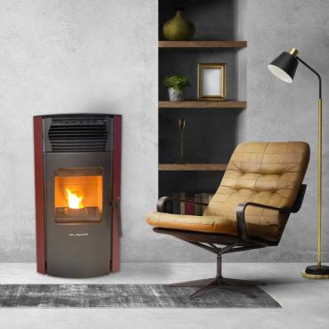 Poêle à granulés Strauss Pure 10kw V2 ED Bordeaux