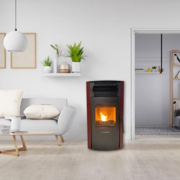 Poêle à granulés Strauss Pure 10kw V2 ED Bordeaux