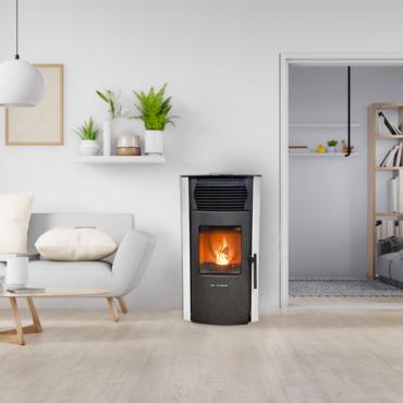 Poêle à granulés Strauss Pure 10kw V2 ED Blanc