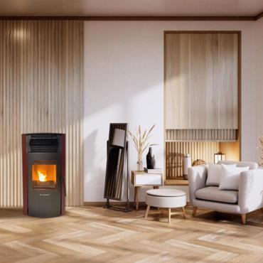 Poêle à granulés Strauss Pure 10kw V2 ED Bordeaux