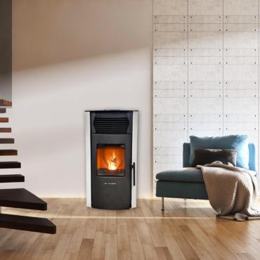 Poêle à granulés Strauss Pure 10kw V2 ED Blanc