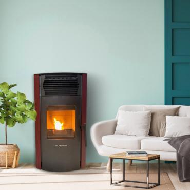 Poêle à granulés Strauss Pure 10kw V2 ED Bordeaux